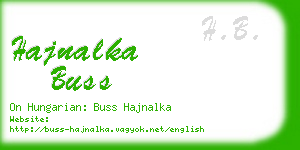 hajnalka buss business card